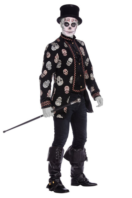 Dia De Los Muertos Jas Zwart Heren van Wilbers & Wilbers koop je bij Partywinkel