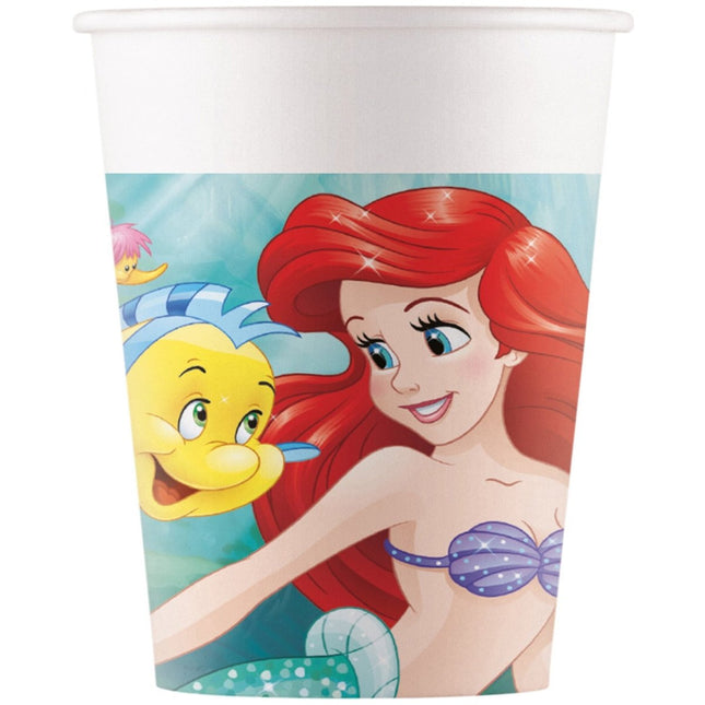 De Kleine Zeemeermin Bekers 200ml 8st van Procos koop je bij Partywinkel