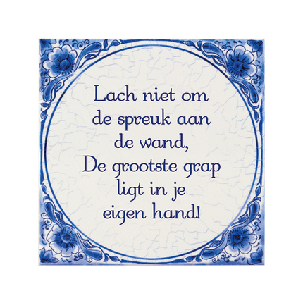 Delfts Blauw Tegel Grootste Grap 14,5cm van Paper Dreams koop je bij Partywinkel