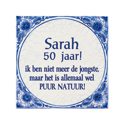 Delfts Blauw Tegel Sarah 14,5cm van Paper Dreams koop je bij Partywinkel