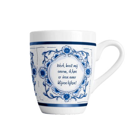 Delfts blauwe mok - Werk boeit van Paper Dreams koop je bij Partywinkel