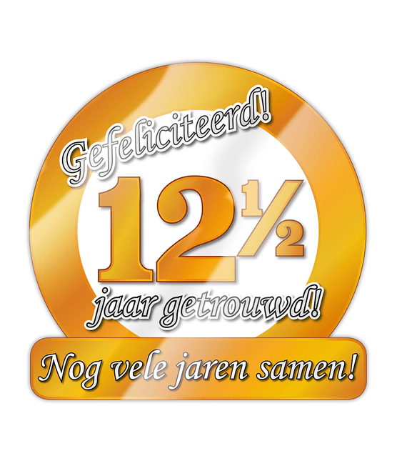 Deurbord 12,5 Jaar Getrouwd 50cm van Paper Dreams koop je bij Partywinkel
