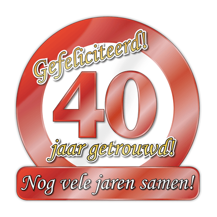 Deurbord 40 Jaar Getrouwd 50cm van Paper Dreams koop je bij Partywinkel