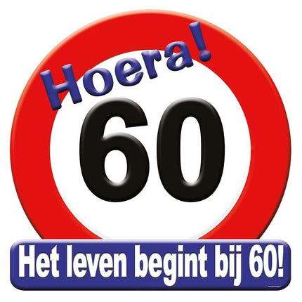 Deurbord 60 Jaar Verkeersbord 50cm van Paper Dreams koop je bij Partywinkel