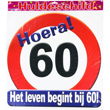 Deurbord 60 Jaar Verkeersbord 50cm van Paper Dreams koop je bij Partywinkel