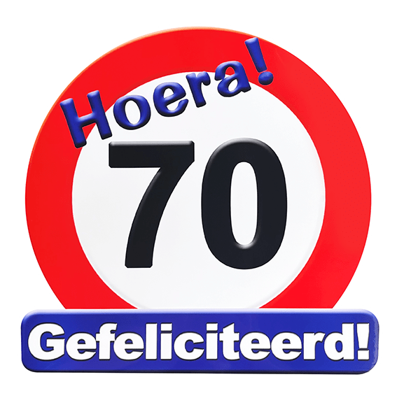 Deurbord 70 Jaar Verkeersbord 50cm van Paper Dreams koop je bij Partywinkel