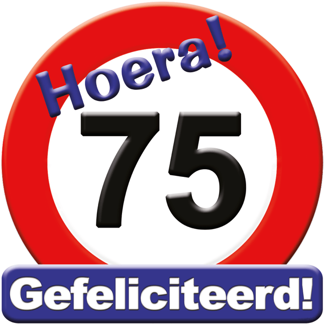 Deurbord 75 Jaar Verkeersbord 50cm van Paper Dreams koop je bij Partywinkel