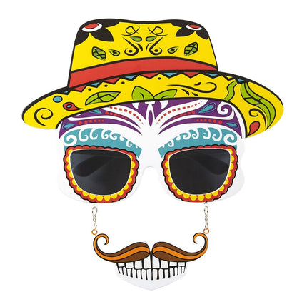 Dia De Los Muertos Bril Gekleurd van Widmann koop je bij Partywinkel