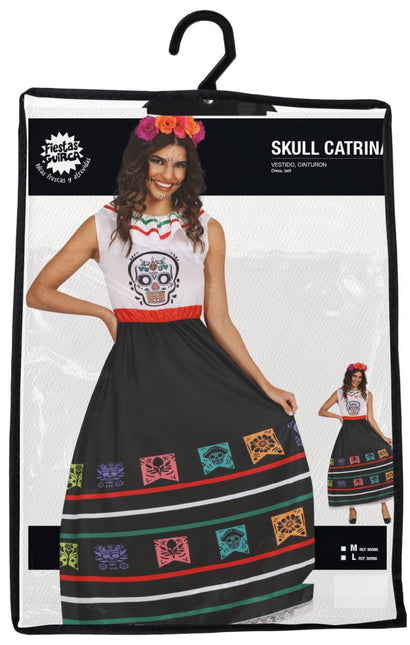 Dia De Los Muertos Jurk Dames Doodshoofd van Fiestas Guirca koop je bij Partywinkel