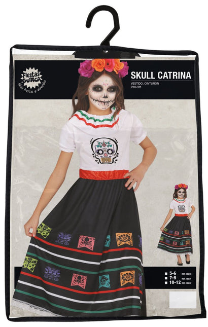 Dia De Los Muertos Jurk Meisje Doodshoofd van Fiestas Guirca koop je bij Partywinkel