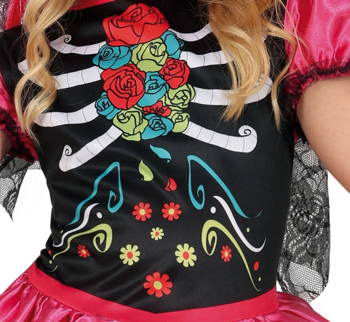 Dia De Los Muertos Jurk Meisje Skelet van Fiestas Guirca koop je bij Partywinkel