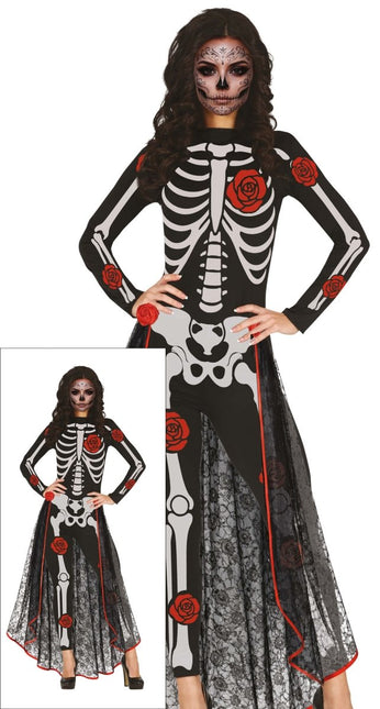 Dia De Los Muertos Kostuum Dames Skelet van Fiestas Guirca koop je bij Partywinkel