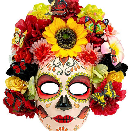 Dia De Los Muertos Masker Gekleurd Bloemen van Widmann koop je bij Partywinkel
