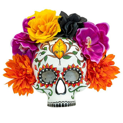 Dia De Los Muertos Masker Gekleurd Schedel van Widmann koop je bij Partywinkel