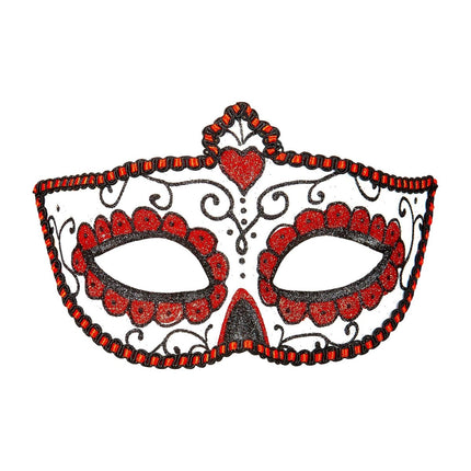 Dia De Los Muertos Oogmasker Rood van Widmann koop je bij Partywinkel