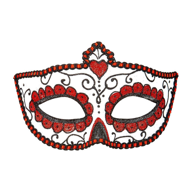 Dia De Los Muertos Oogmasker Rood van Widmann koop je bij Partywinkel