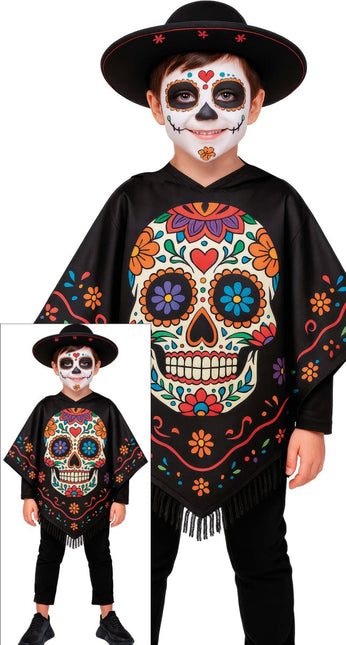 Dia De Los Muertos Poncho Kind van Fiestas Guirca koop je bij Partywinkel