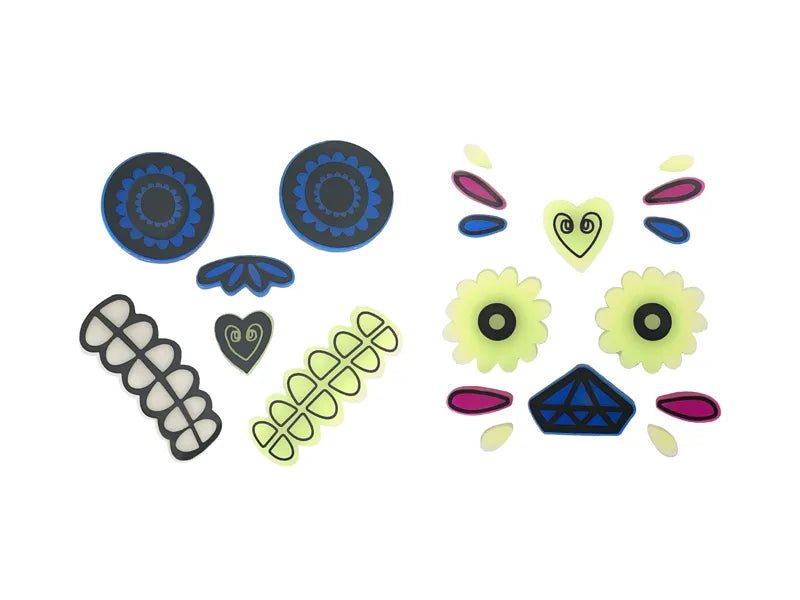 Dia De Los Muertos Stickers Gel Glow In The Dark 2 delig van Partydeco koop je bij Partywinkel