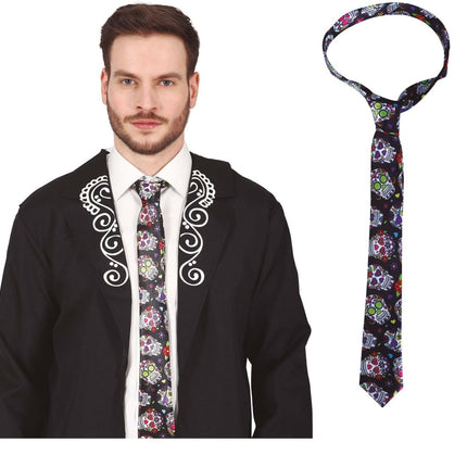Dia De Los Muertos Stropdas van Fiestas Guirca koop je bij Partywinkel