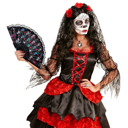 Dia De Los Muertos Waaier van Widmann koop je bij Partywinkel