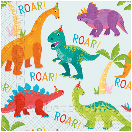 Dino Servetten 2 Laags 33cm 20st van Procos koop je bij Partywinkel