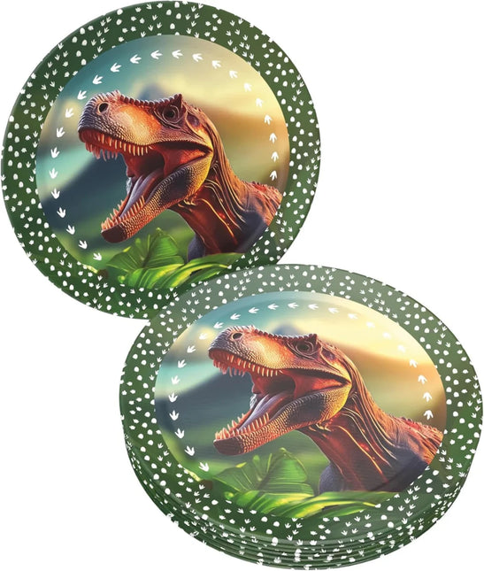 Dinosaurus Borden Groen 23cm 8st van VDV Benefit koop je bij Partywinkel