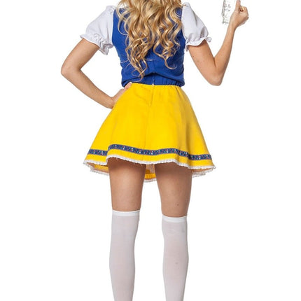 Dirndl Jurk Oktoberfest Geel Blauw van Wilbers & Wilbers koop je bij Partywinkel