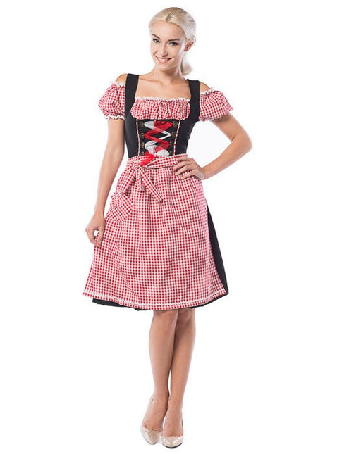 Dirndl Jurk Oktoberfest Lang Rood van PartyXclusive koop je bij Partywinkel