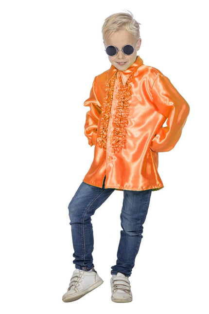 Disco 70S Blouse Oranje Jongen van Wilbers & Wilbers koop je bij Partywinkel