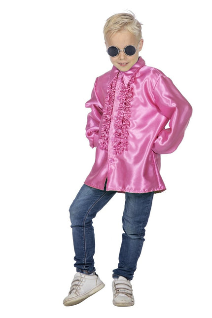 Disco 70S Blouse Roze Jongen van Wilbers & Wilbers koop je bij Partywinkel
