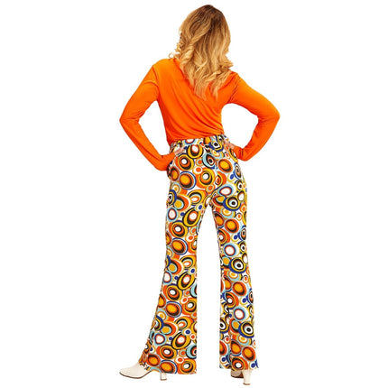 Disco 70S Broek Blauw Oranje Dames van Widmann koop je bij Partywinkel