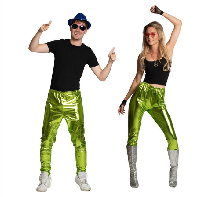 Disco 70S Broek Groen Metalic van Partychimp koop je bij Partywinkel