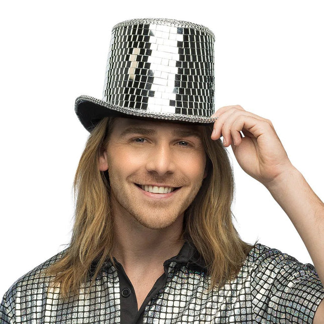 Disco 70S Hoed Zilver Discobal Look van Boland koop je bij Partywinkel