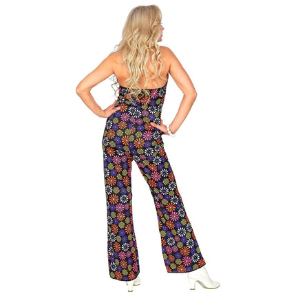 Disco 70S Jumpsuit Gekleurd Dames Bloemen van Widmann koop je bij Partywinkel