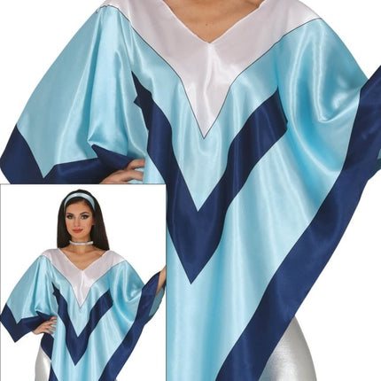 Disco 70S Poncho Blauw Dames van Fiestas Guirca koop je bij Partywinkel