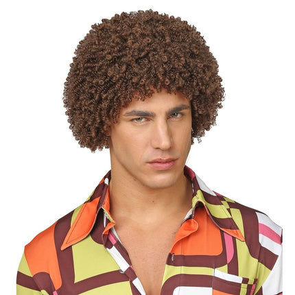 Disco 70S Pruik Bruin van Widmann koop je bij Partywinkel
