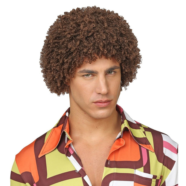 Disco 70S Pruik Bruin van Widmann koop je bij Partywinkel