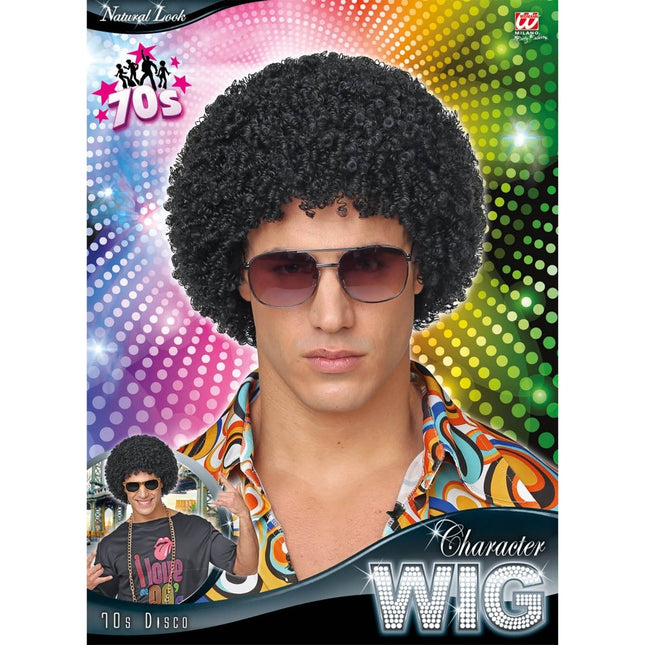 Disco 70S Pruik Zwart van Widmann koop je bij Partywinkel