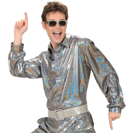Disco 70S Shirt Zilver Heren van Widmann koop je bij Partywinkel