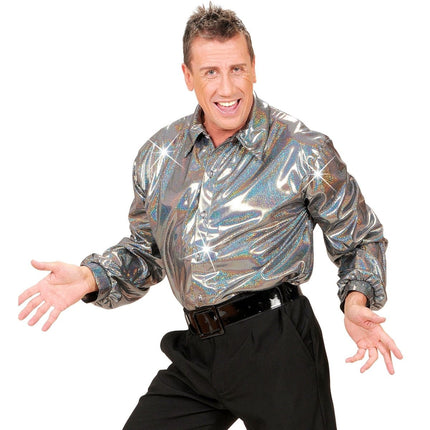 Disco 70S Shirt Zilver Heren van Widmann koop je bij Partywinkel