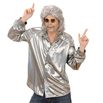 Disco 70S Shirt Zilver Heren van Widmann koop je bij Partywinkel