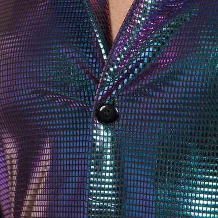 Disco Blouse Metallic Paars Blauw van Wilbers & Wilbers koop je bij Partywinkel