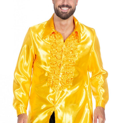 Disco Blouse Ruches Geel van Wilbers & Wilbers koop je bij Partywinkel