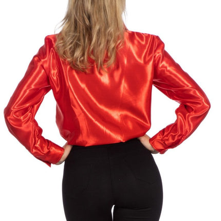 Disco Blouse Ruches Rood van Wilbers & Wilbers koop je bij Partywinkel