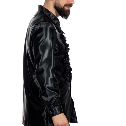 Disco Blouse Ruches Zwart van Wilbers & Wilbers koop je bij Partywinkel