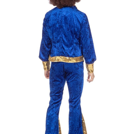 Disco Pak Blauw Goud Heren Glitter 2 delig van Wilbers & Wilbers koop je bij Partywinkel