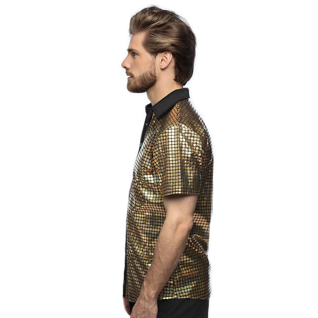 Disco Shirt Metallic Goud van Boland koop je bij Partywinkel