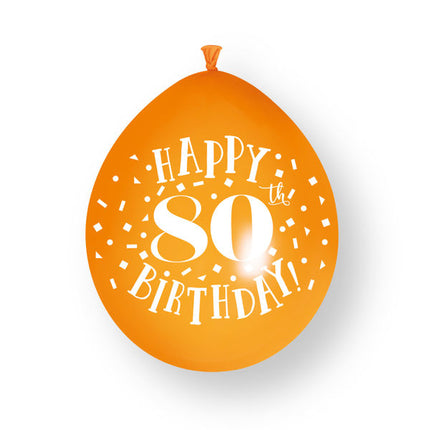 10ct Happy 80th Birthday 23cm Latex Balloons