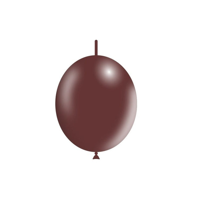 Donkerbruine Knoopballonnen 30cm 50st van Balloonia koop je bij Partywinkel