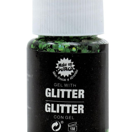 Donkergroene Glitter Gel 20g van Fiestas Guirca koop je bij Partywinkel